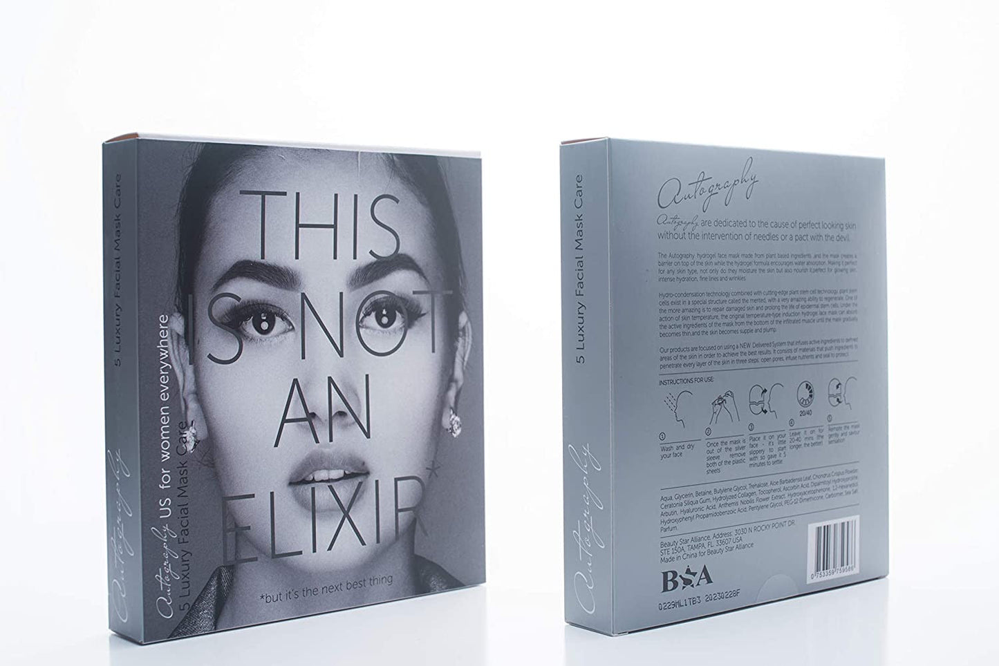 Autography WOW Luxury Mask – Гідрогелева маска з гіалуроновою кислотою та колагеном, 5 саше в 1 уп.