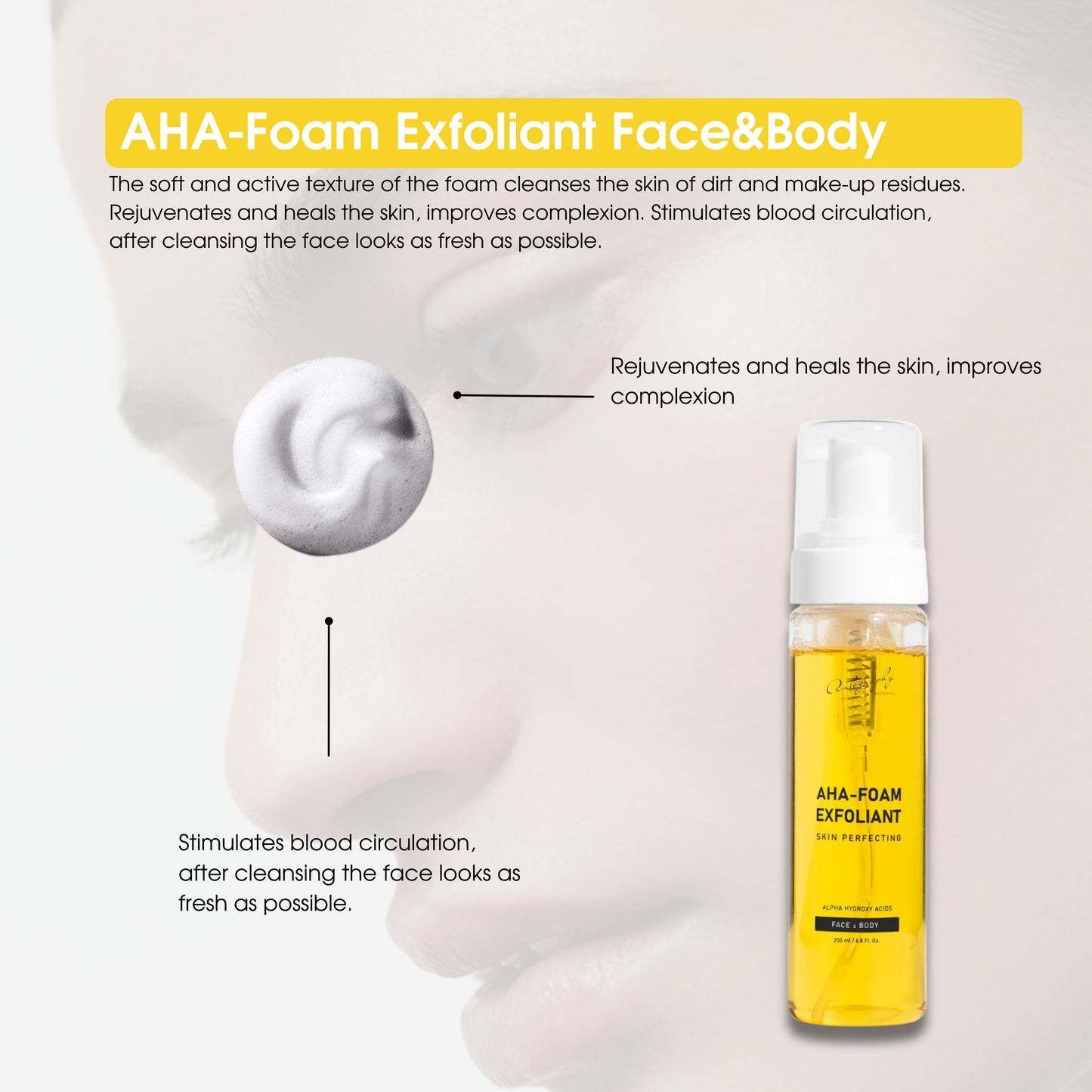 Autography AHA-Foam Exfoliant Face&Body Пінка для очищення шкіри обличчя та тіла з AHA-кислотами 200 мл.